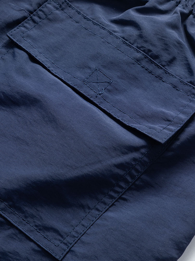 Classic Fit Cotton T-Shirt and Swim Shorts with Palm Tree Silhouette Print