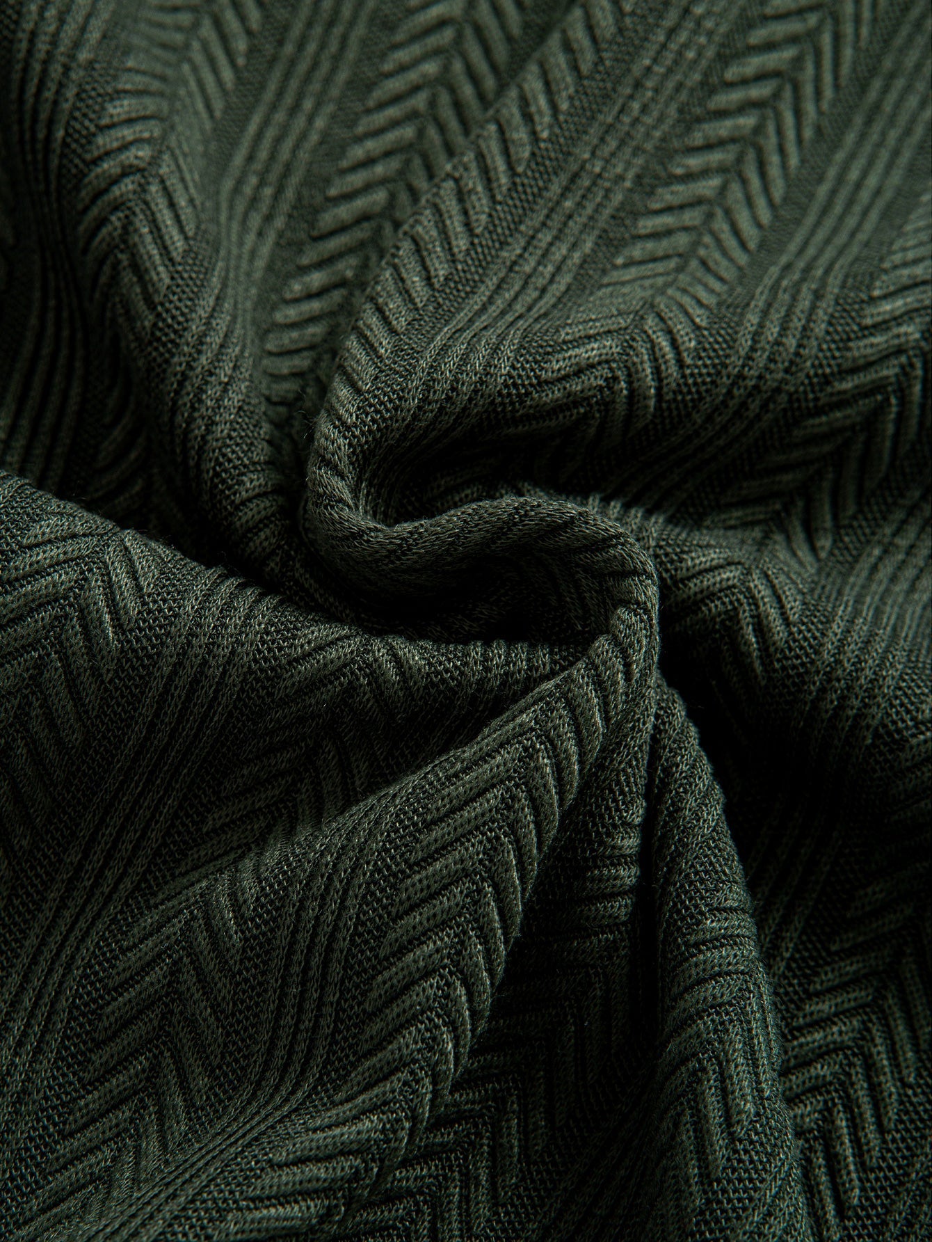 Textured Zip-Up Polo