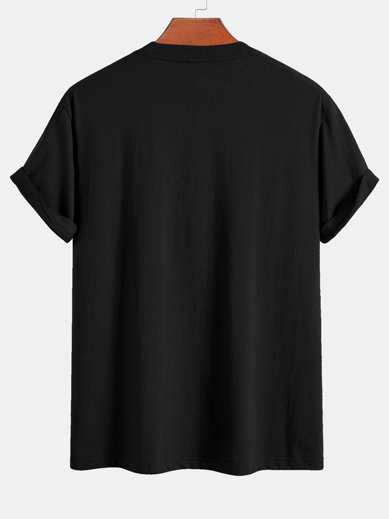 Beige Cotton T-Shirt with Palm Tree Silhouette Print - Regular Fit