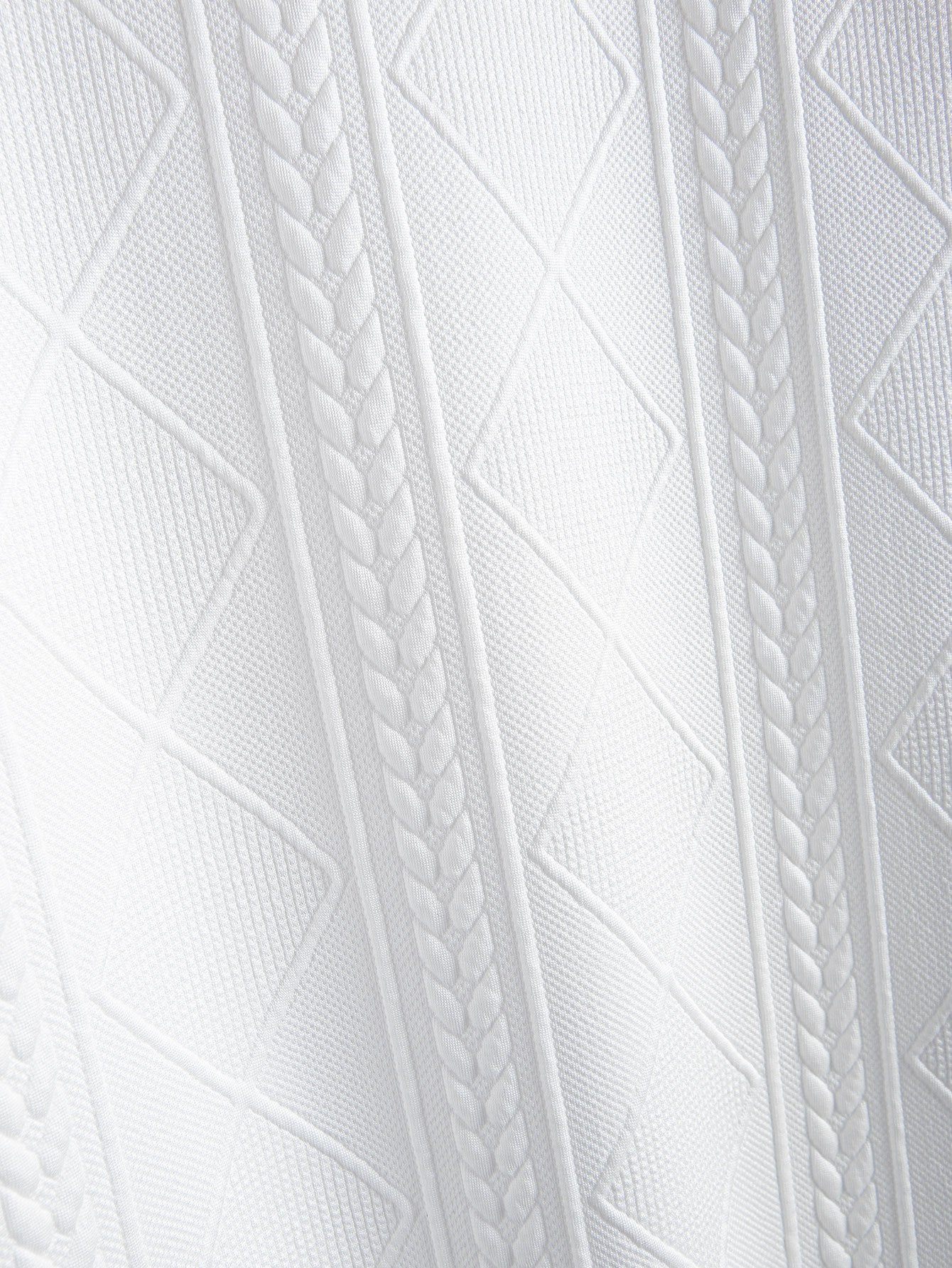 Geometric Jacquard Short Sleeve T-Shirt with Arc Hem & Matching Shorts