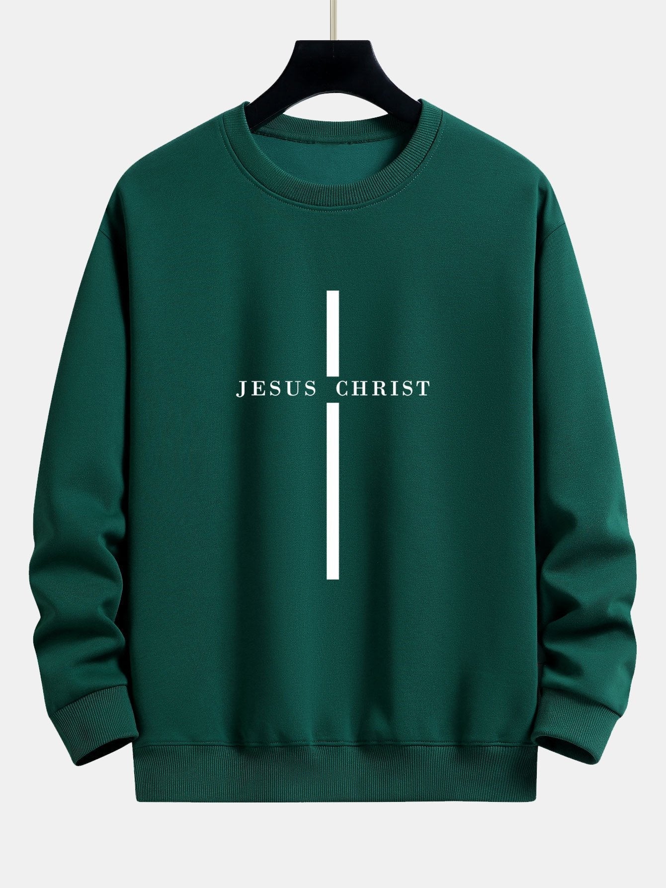 Relaxed Fit Sweatshirt with Jesus Christ Stripe Design