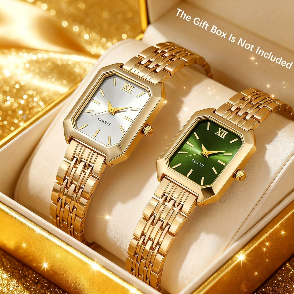 This New Set of Stylish And Elegant Quartz Watches for Women, Available in 2pcs Or 1pc, Is Perfect for Everyday Wear, Weddings, Valentine'S Day, Christmas, Ramadan, Birthday Parties, And Mother'S Day