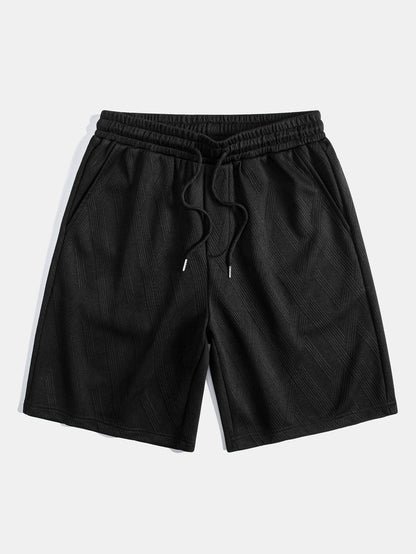 Comfortable Diamond Jacquard T-Shirt and Shorts Set
