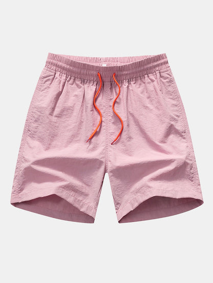 Classic Fit Cotton T-Shirt and Swim Shorts with Palm Tree Silhouette Print