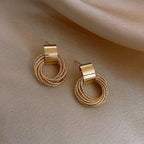 Retro Gold Mini Drop Stud Earrings