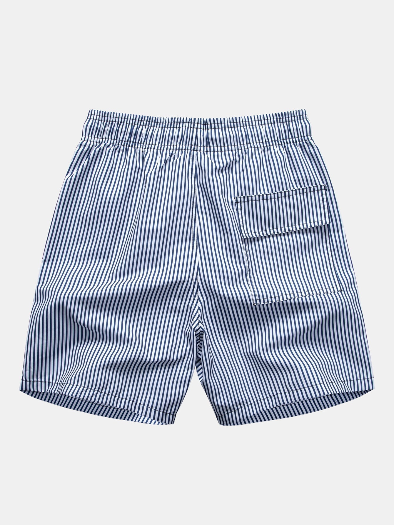 Button-Up Shirt with Palm Tree Print & Striped Swim Shorts