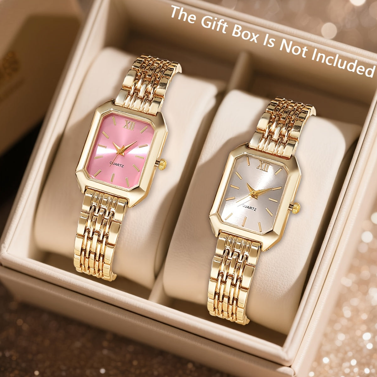 This New Set of Stylish And Elegant Quartz Watches for Women, Available in 2pcs Or 1pc, Is Perfect for Everyday Wear, Weddings, Valentine'S Day, Christmas, Ramadan, Birthday Parties, And Mother'S Day