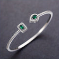 Trendy Women's Fashion Open Bangle with Geometric Synthetic Synthetic Zirconia, High-End Jewelry