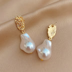 A Pair of Japanese and Korean Style Pleated Geometric Irregular Plastic Earrings