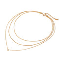 Colar de Vento Empilhado de Três Camadas, Elegante e Moderno, em Aço Inoxidável, Branco, Fácil de Usar, Luxuoso e Versátil, Adequado para Uso Diário, Festas e Férias