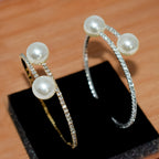 European And American Cross-Border Inlaid Rhinestone Pearl Open Design Personalized Luxury Style Women'S Bracelet