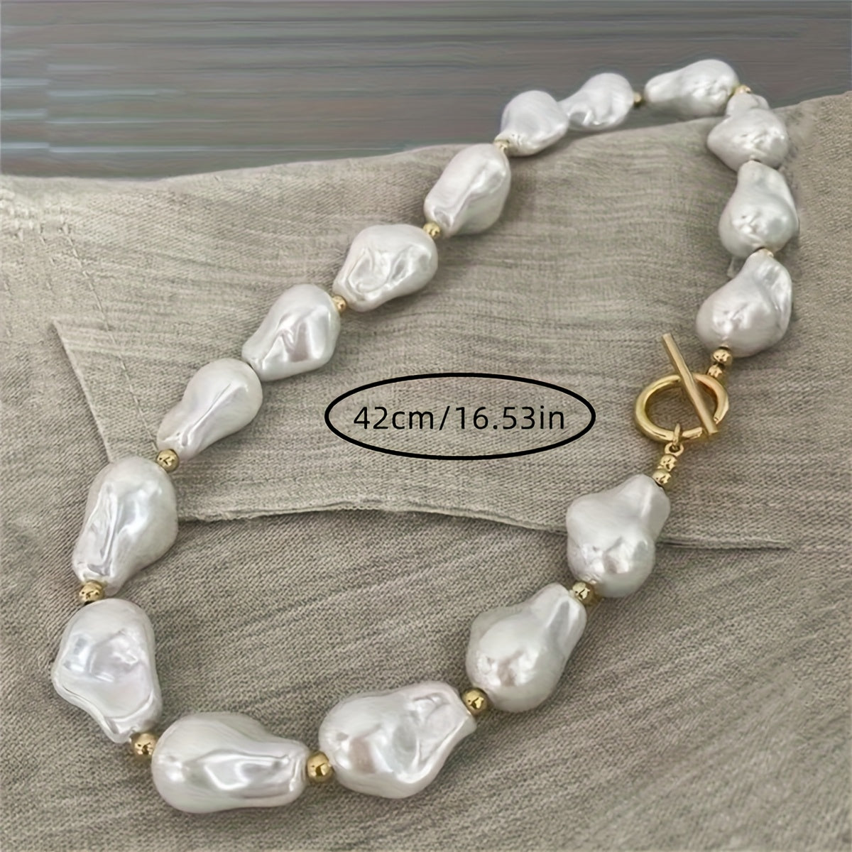 1 Stylish Elegant Versatile Irregular Shaped Beaded Women's Necklace