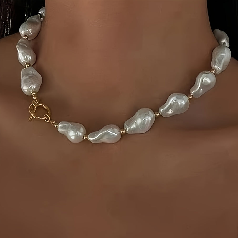 1 Stylish Elegant Versatile Irregular Shaped Beaded Women's Necklace