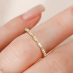 RAPRGOLD 1.5mm Round Moissanite Full Eternity Band Ring for Women Anniversary Engagement Wedding Stacktable Fine Jewelry Gifts