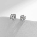 MODIAN D Color Moissanite Stud Earrings Round Cut Lab Created Diamond 925 Sterling Silver Silver Bridal Jewelry For Women Gifts