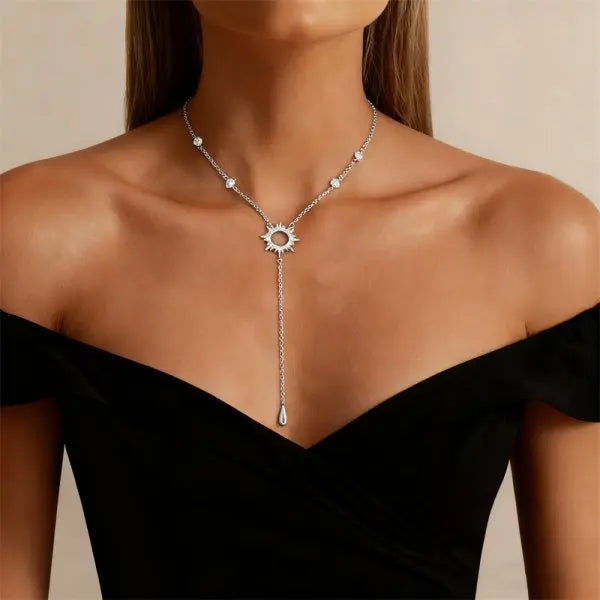 Vintage Gold Color Double Layered Necklaces for Women Delicate Crystal Metal Long Tassel Beads Chain Choker Party Jewelry Gifts