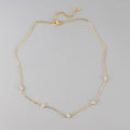 New Stainless Steel Zircon Necklaces for Women 18K Gold Plated Four Leaf Grass Collar Chain Necklace Luxury Jewelry Gift