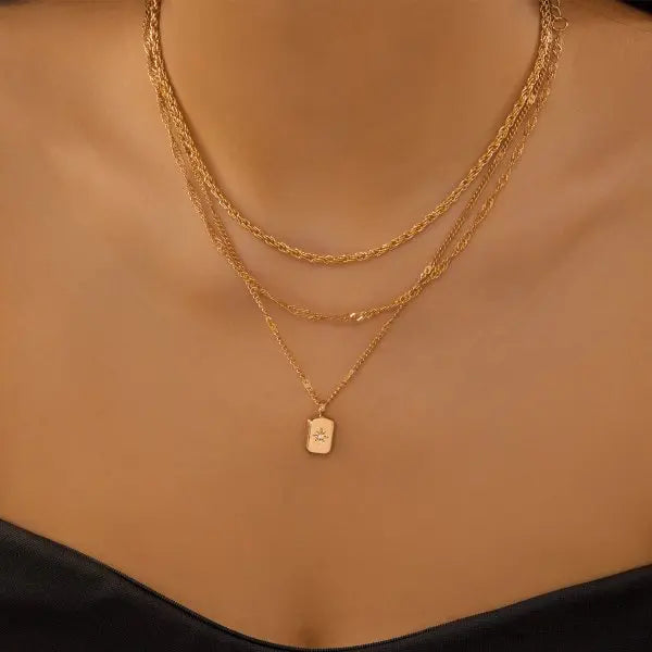 Vintage Gold Color Double Layered Necklaces for Women Delicate Crystal Metal Long Tassel Beads Chain Choker Party Jewelry Gifts