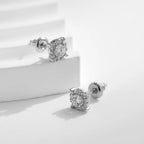 MODIAN D Color Moissanite Stud Earrings Round Cut Lab Created Diamond 925 Sterling Silver Silver Bridal Jewelry For Women Gifts