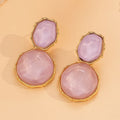 Um Par de Brincos Pendentes Boémios Geométricos Ovais em Resina, Exalando Elegância Vintage, Perfeitos para o Uso Diário Casual Feminino e Ocasiões de Festa, um Presente Criativo