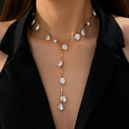 French-Style Elegant and Sexy Women's Fashion Necklace, Irregular Shape Unique Design Y-Shaped Necklace for Banquets, Parties, Festivals, Weddings, Mother's Day, Ramadan