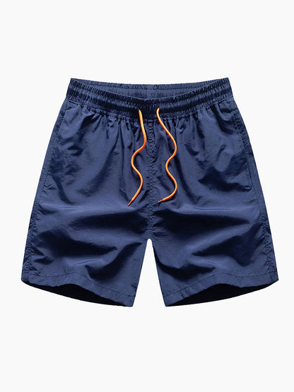 Classic Fit Cotton T-Shirt & Swim Shorts with Palm Tree Silhouette Print