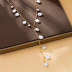 French-Style Elegant and Sexy Women's Fashion Necklace, Irregular Shape Unique Design Y-Shaped Necklace for Banquets, Parties, Festivals, Weddings, Mother's Day, Ramadan