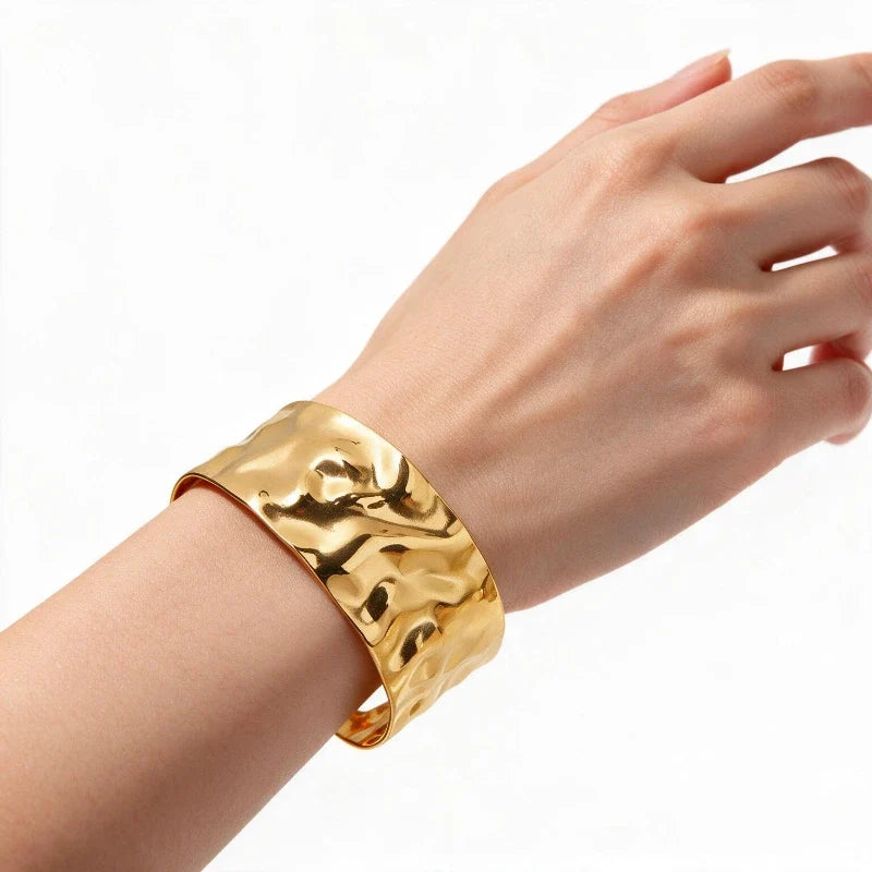 Bracelets for Women – Audrey Hammered Cuff Bracelet worn on wrist