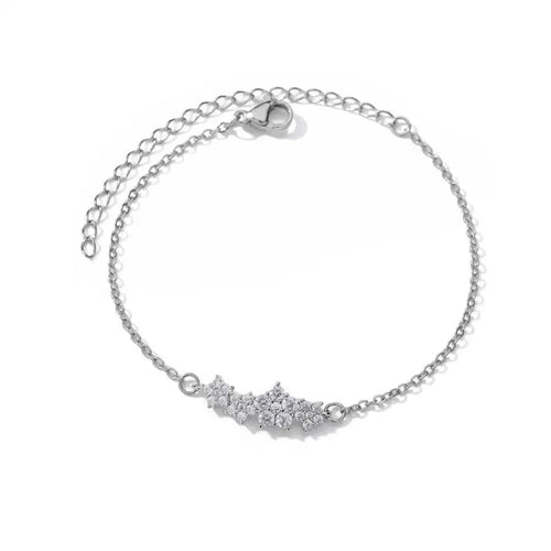 Bracelets for Women – Carmen Charms Bracelet, Silver Star Cluster design, white background