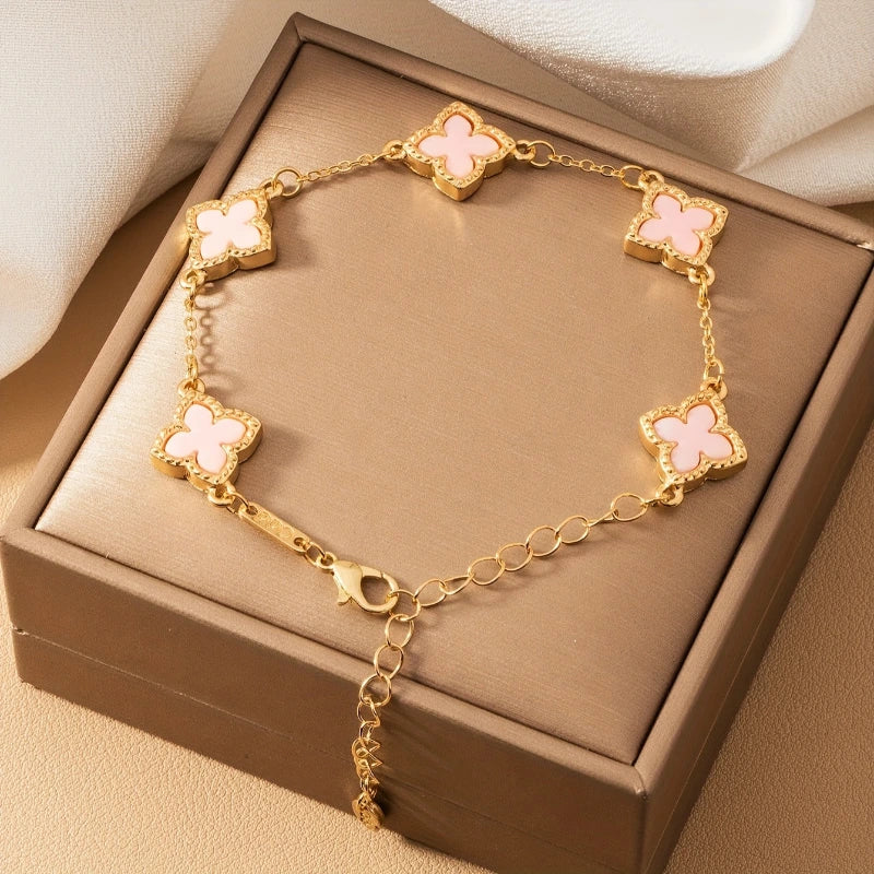 Bracelets for Women – Clovera Clover Bracelet – Rose finish on white background