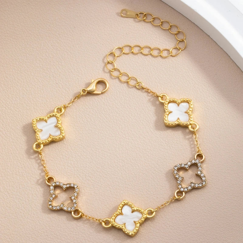 Bracelets for Women – Clovera Clover Bracelet – White III finish on white background