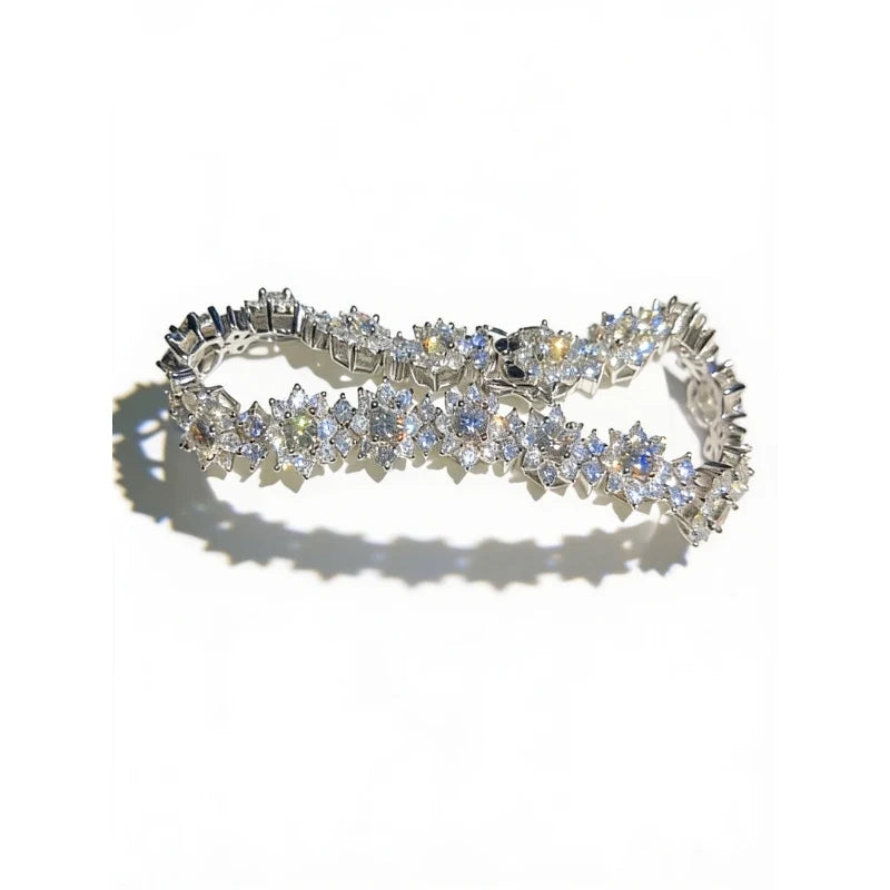 Bracelets for Women – Diana Moissanite Tennis Bracelet, 925 sterling silver moissanite tennis bracelet, white background