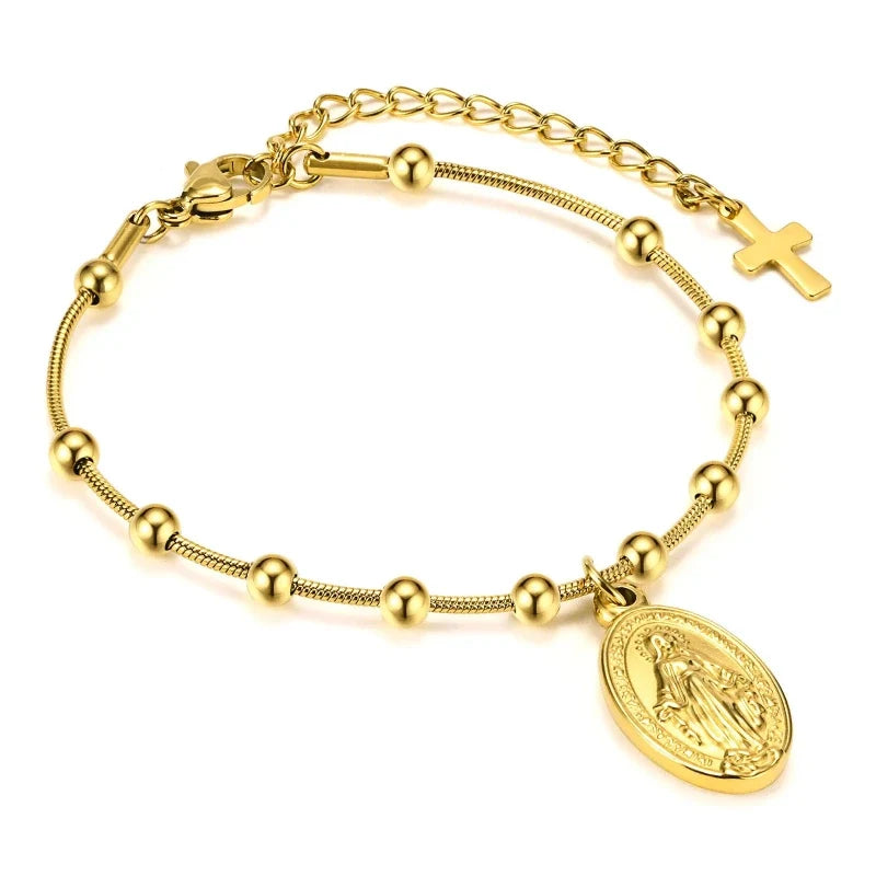 Faith Rosary Bracelet, Gold I finish