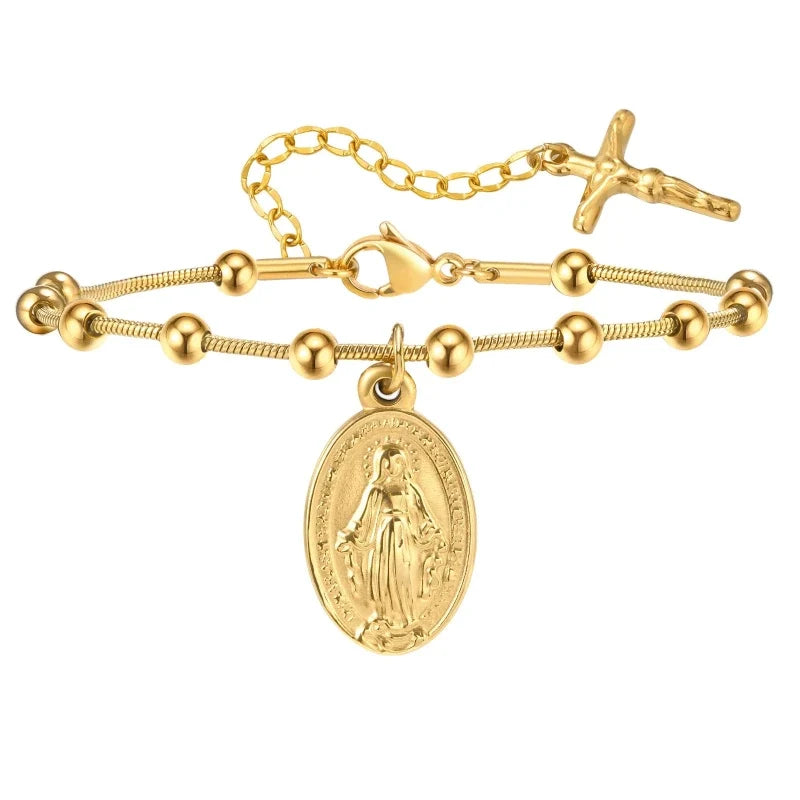 Faith Rosary Bracelet, Gold II finish
