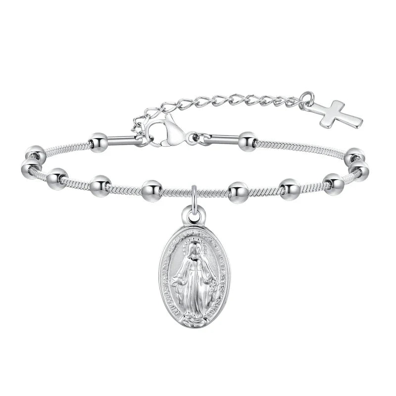 Faith Rosary Bracelet, Silver I finish