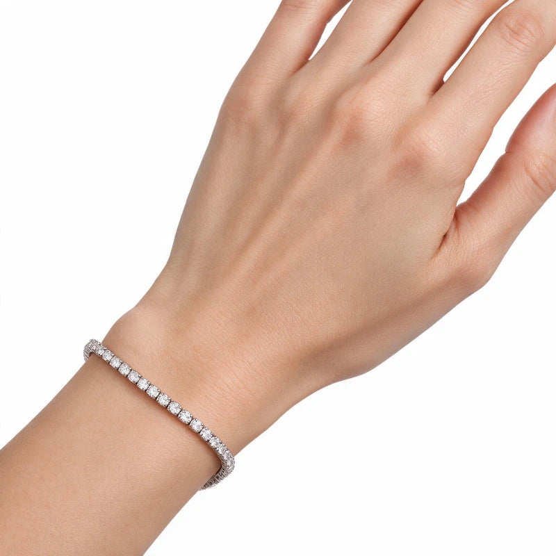 Bracelets for Women – Lumera Tennis Bracelet worn on wrist, white background