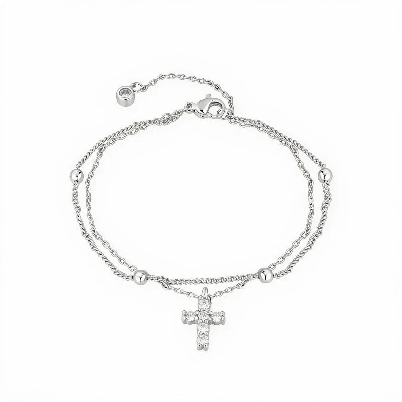 Bracelets for Women – Seraphina Cross Bracelet, 925 sterling silver finish