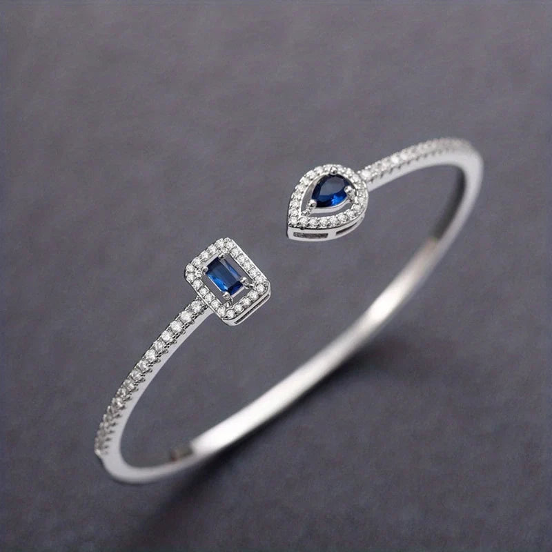 Bracelets for Women – Serenity Glow Crystal Bracelet, Gold – Sapphire Blue