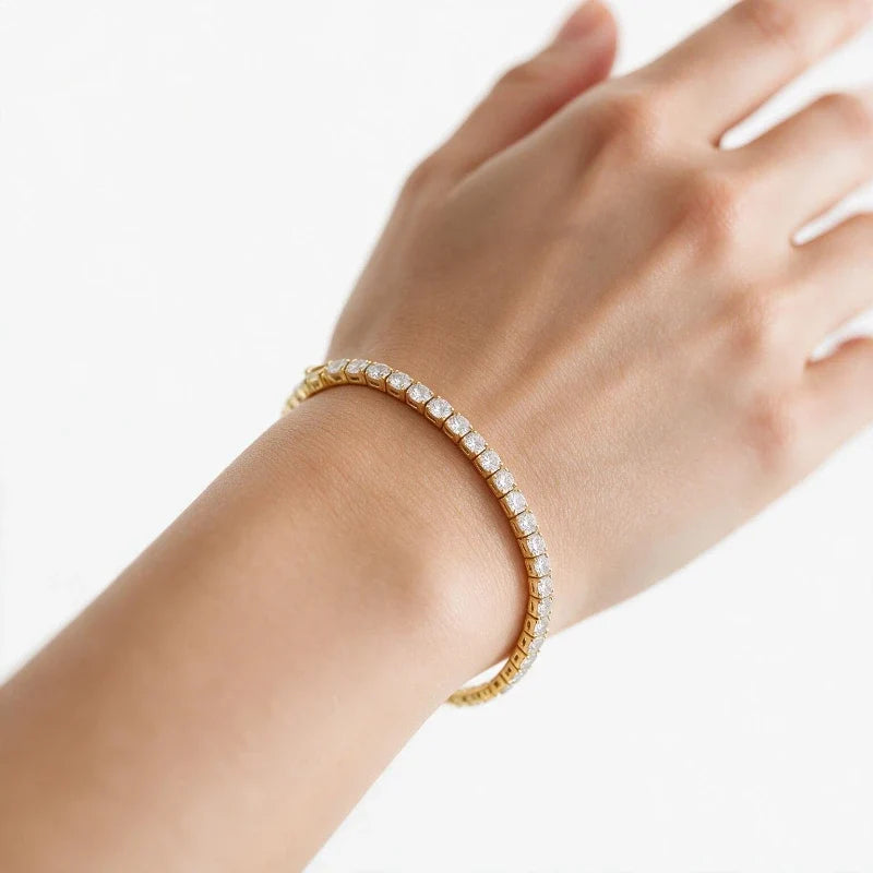 Bracelets for Women – Soera Tennis Bracelet worn on the wrist, alternate pose, white background