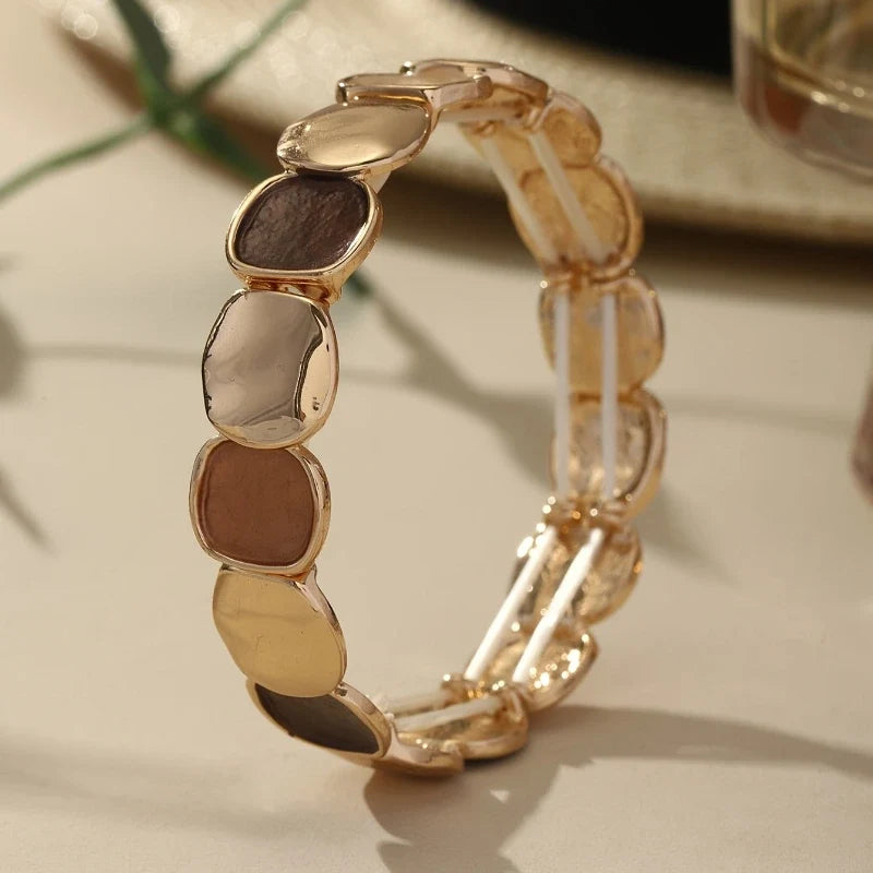 Bracelets for Women – Solara Golden Mosaic Bracelet, Brown