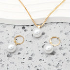 3pcs Elegant Faux Pearl Jewelry - Matching Necklace, Earrings & Ring for Women, Perfect for Birthdays, Christmas & Special Occasions, Ideal Gift for Family & Friends, Birthdays Gift