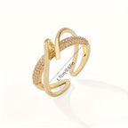 Fashionable, Unique, Exquisite, And Minimalist Ring with Micro-Set Synthetic Zirconia