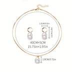 3pcs Elegant Faux Pearl Jewelry - Matching Necklace, Earrings & Ring for Women, Perfect for Birthdays, Christmas & Special Occasions, Ideal Gift for Family & Friends, Birthdays Gift