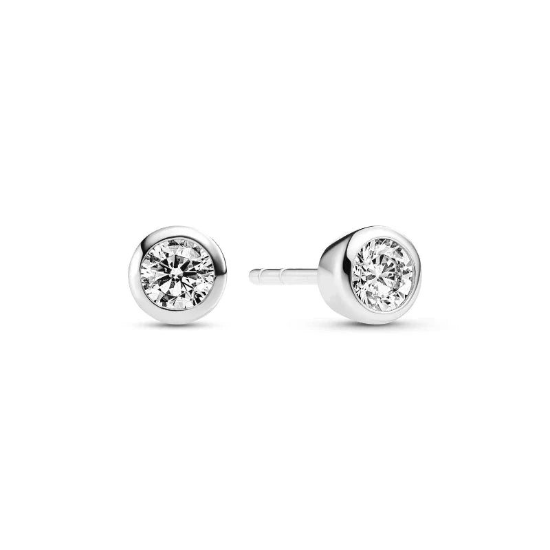 Amara Crystal Stud Earrings – Silver
