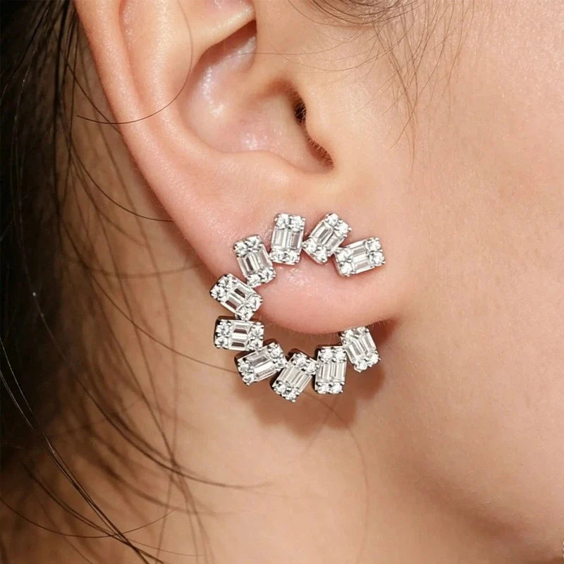 Woman wearing Earrings for Women – Aurielle Crystal Hoops