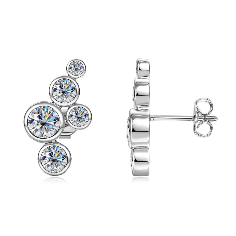 Camille Royale Moissanite Cluster Earrings – Silver cover