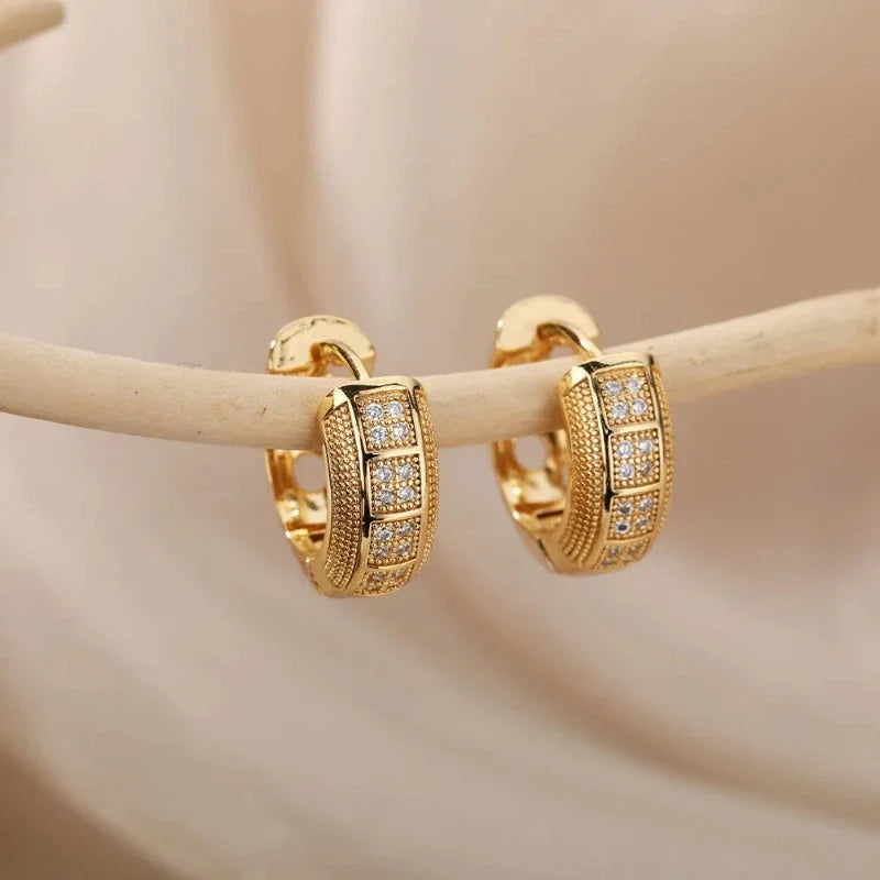 Earrings for Women – Corinne Crystal Hoops styled detail shot