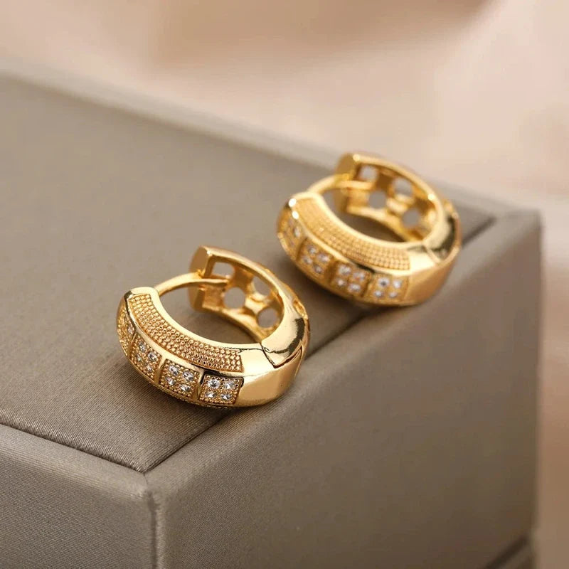 Earrings for Women – Corinne Crystal Hoops, styled detail shot