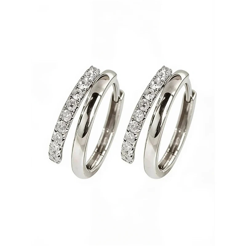 Earrings for Women – Éclat Moissanite Hoops in white gold, product photo on white background