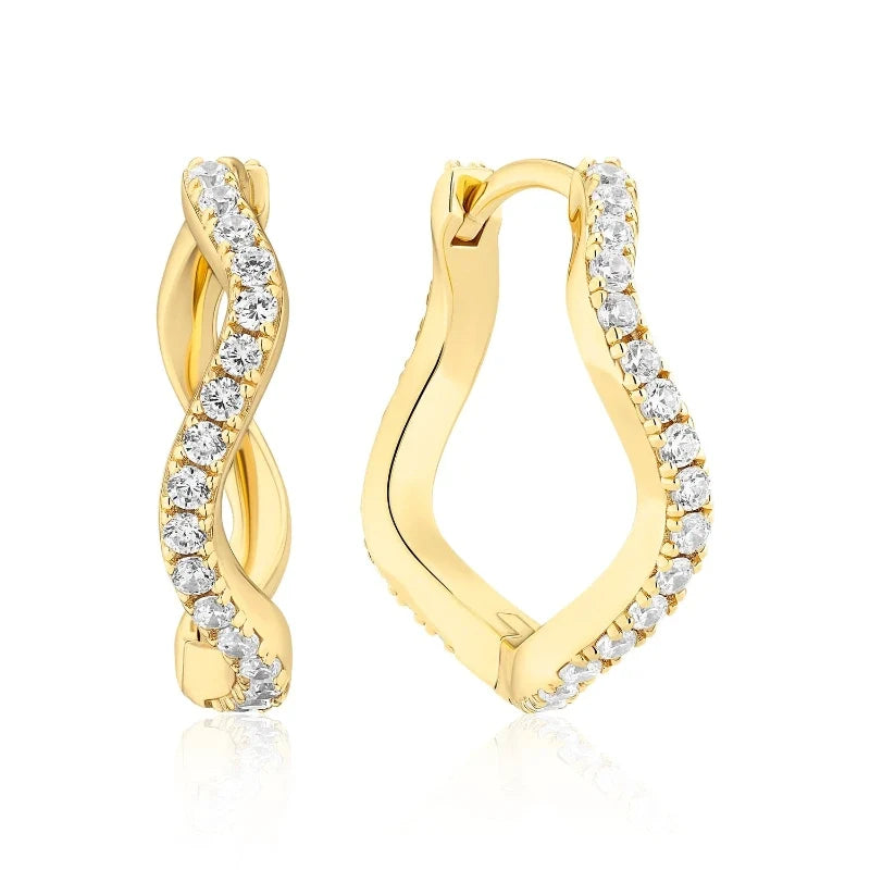 Elysia Twisted Hoop Earrings – Gold